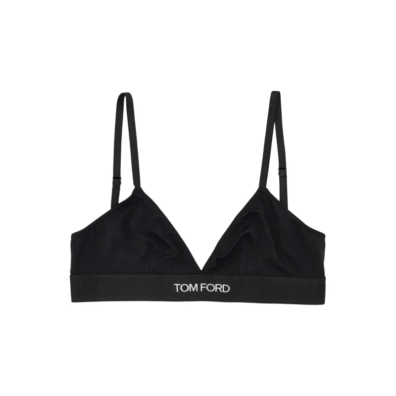 Tom Ford  Signature Modal Bra With Gold-Tone Details Black