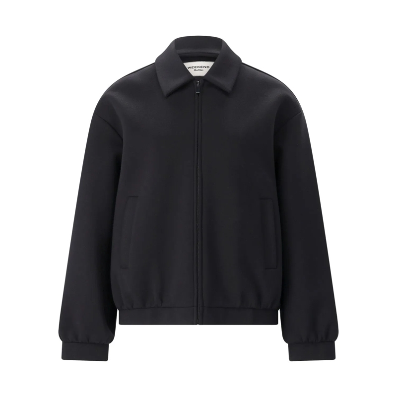 Max Mara Doudoune Bomberjacke Dzebra aus Jersey schwarz