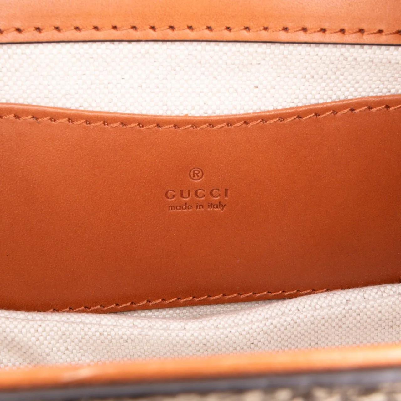 Thumbnail - Gucci Bauchtaschen - Mini GG Supreme Web Bamboo 1947 Belt Bag - Gr. ONE SIZE - in Braun - für Damen