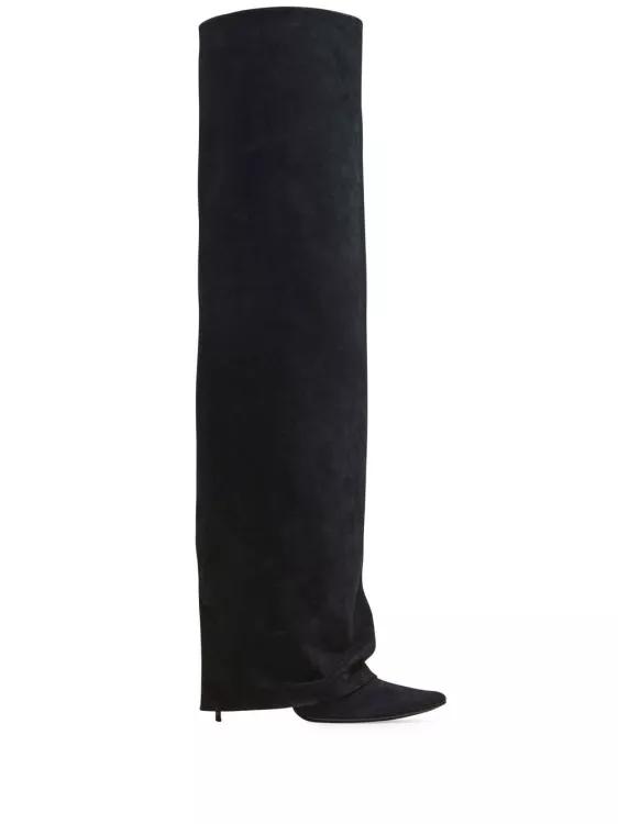 Thumbnail - Balmain Stiefel - Ariel Suede Knee-High Boots - Gr. 39 (EU) - in Schwarz - für Damen