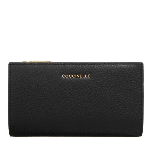 Coccinelle Tri-Fold Wallet Metallic Soft Noir