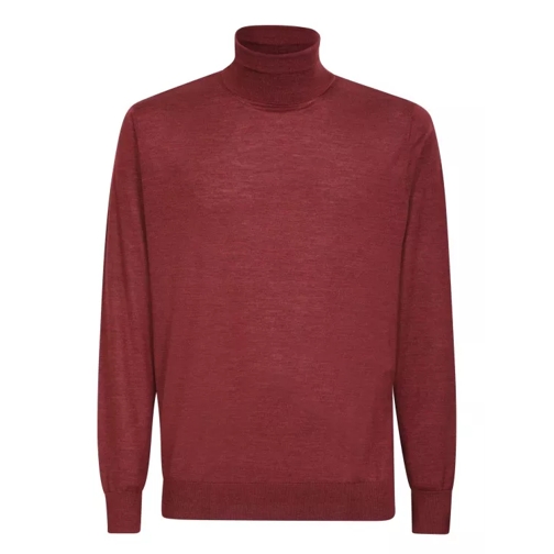 Colombo Bordeaux Silk And Cashmere Sweater Burgundy 