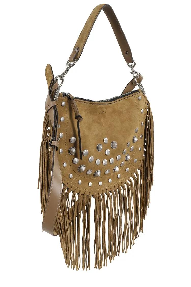 Isabel marant Hobo bags Fringed Taupe Suede Leather Kanao Bag in bruin