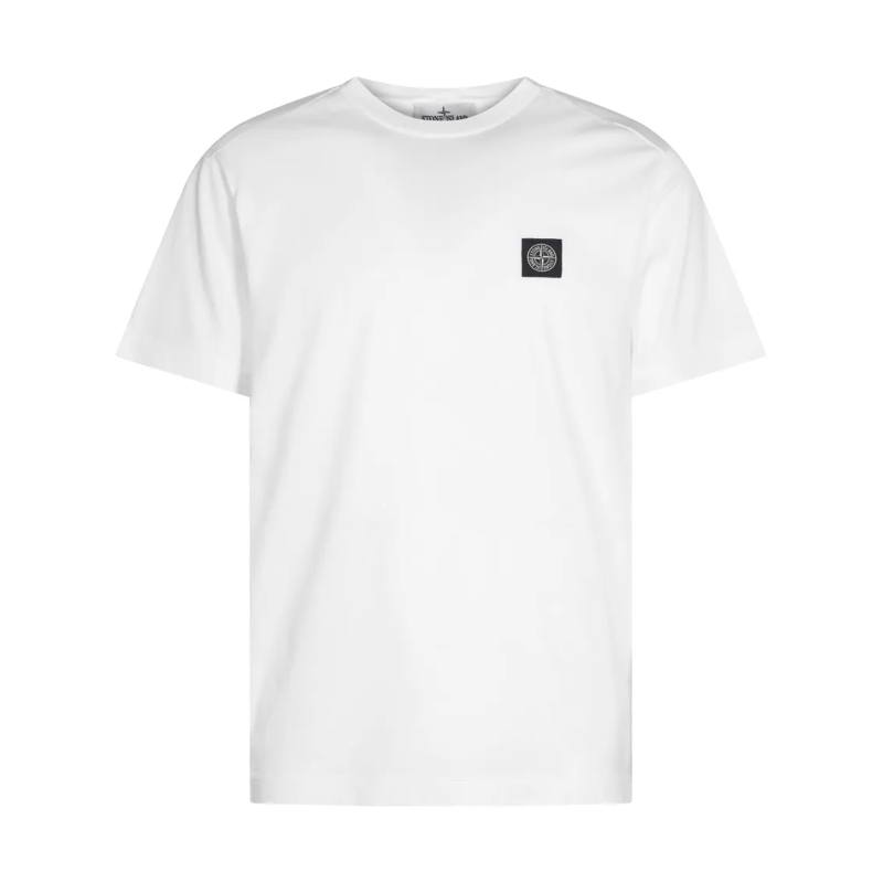 Stone Island T-Shirt Relaxed-Fit White Cotton T-Shirt White
