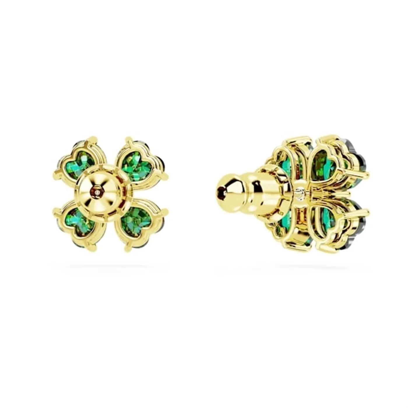 Thumbnail - Swarovski Ohrringe - Idyllia stud earrings, Clover, Gold-tone plated - Gr. unisize - in Grün - für Damen