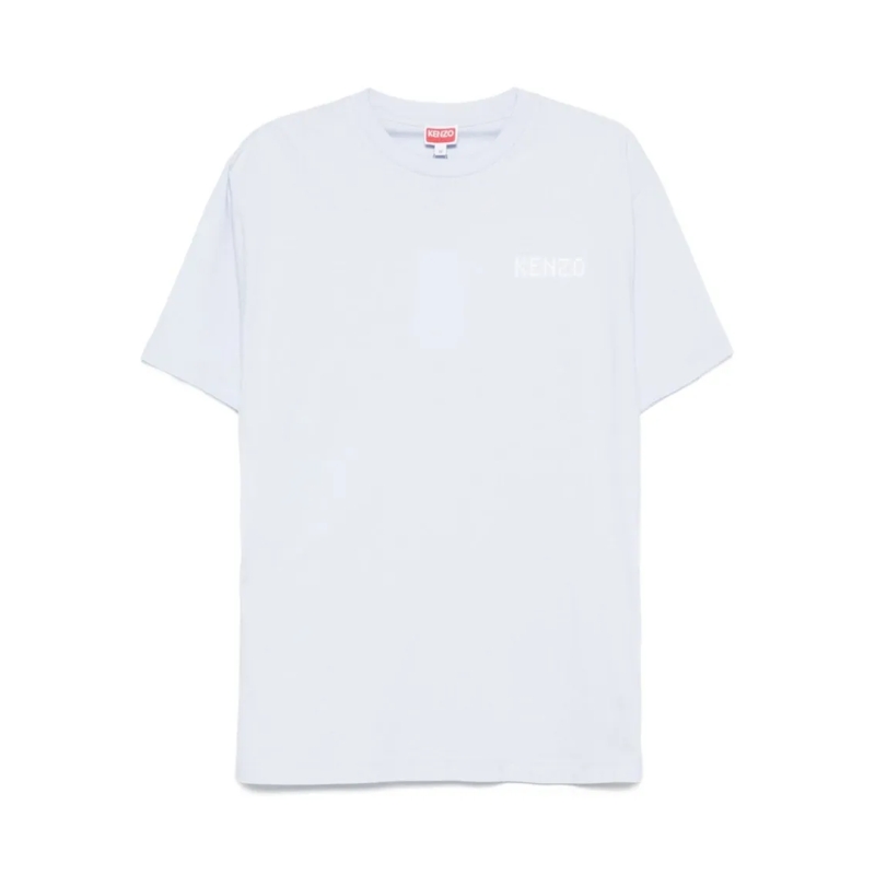 Kenzo T-Shirt Crew Neck T-Shirt In Light Blue Organic Cotton White
