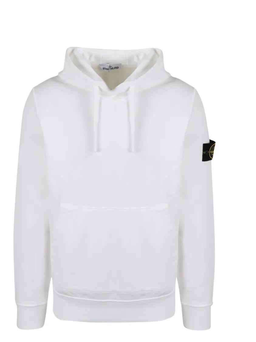 Thumbnail - Stone Island - White Badge Logo Classic Hoodie - Größe XL - weiß