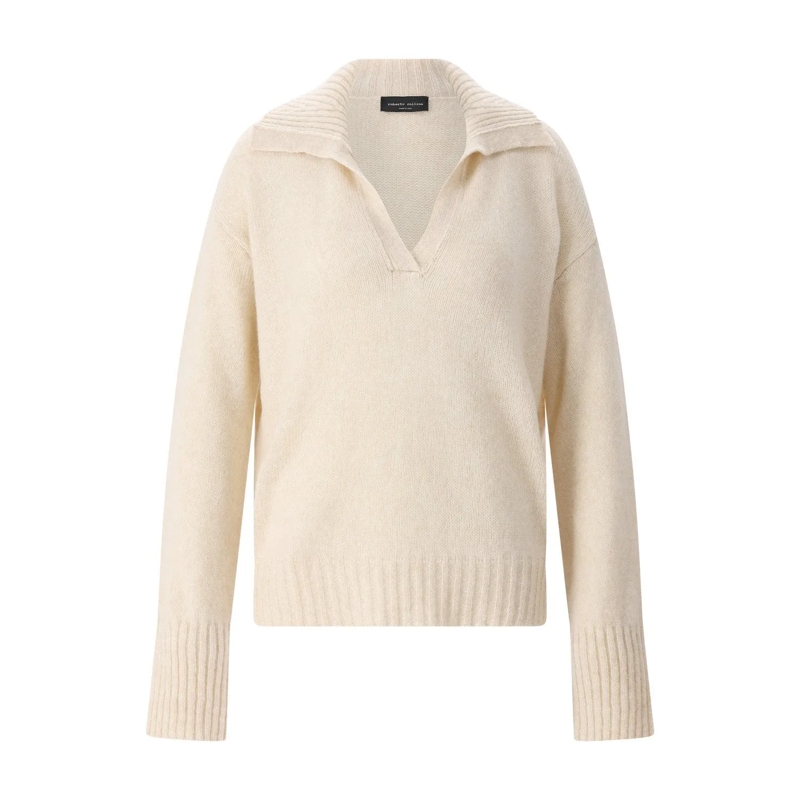 Roberto Collina Polohemd Pullover aus Merino- & Kamelwolle beige