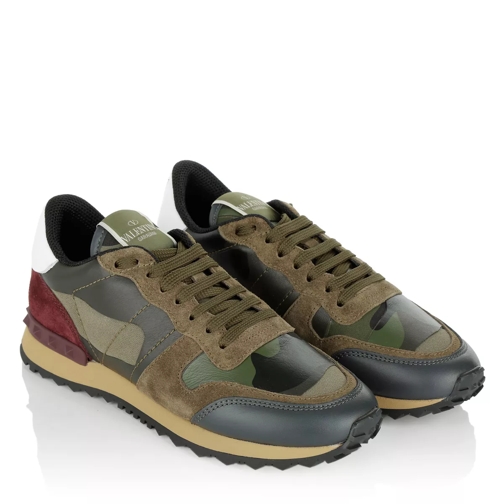 Valentino Garavani Camouflage Peace Sneaker Army Green Brush Wood lage-top sneaker