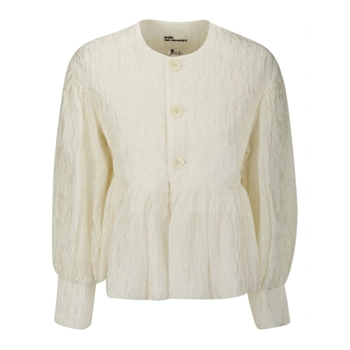 Comme des Garcons Übergangsjacke White Jacquard Three-Button Jacket White