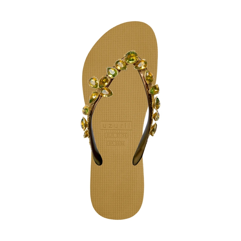 UZURII Flip Flops platte hausschuhe Amalia ocker(Image 4)