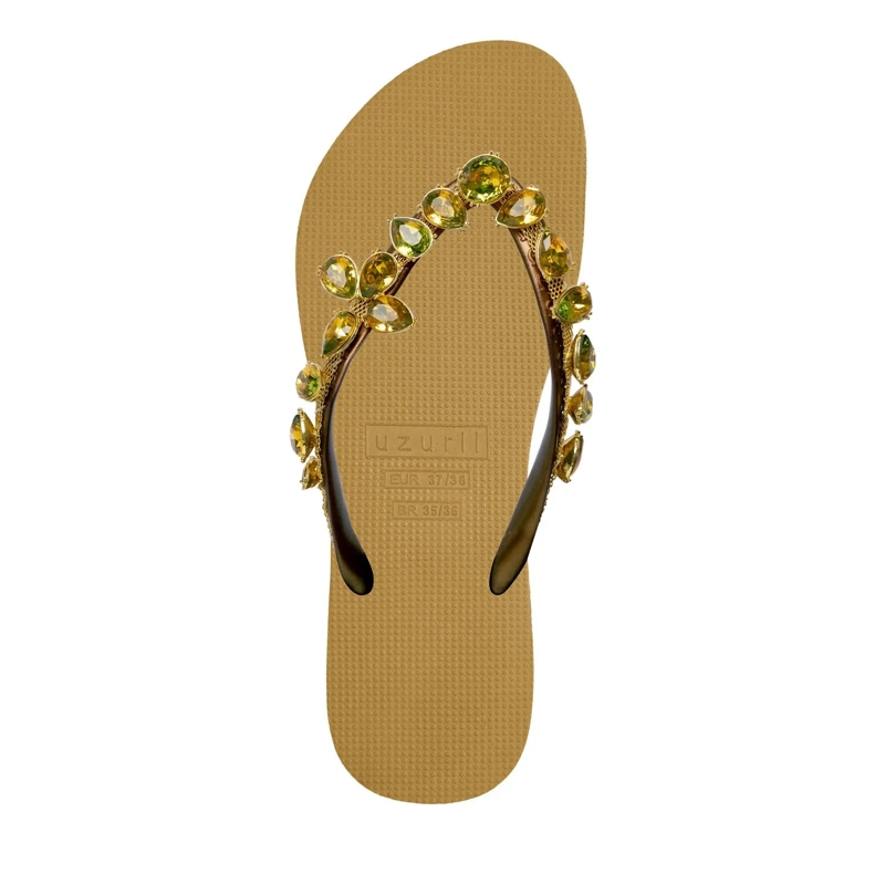 UZURII Flip Flops platte hausschuhe Amalia ocker(Image 4)