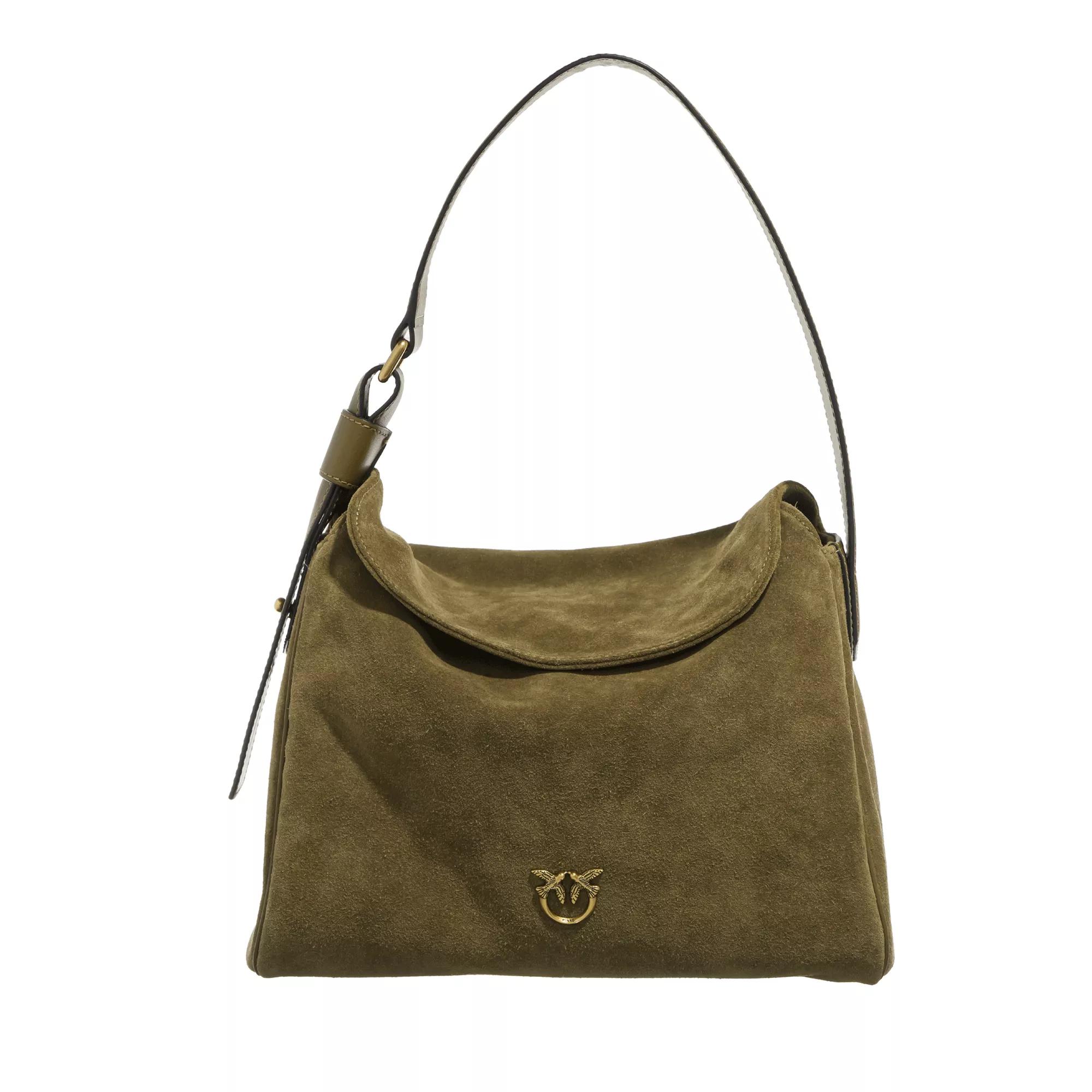 Pinko Leaf Hobo Classic Verde Abete-Antique Gold | Hobotas