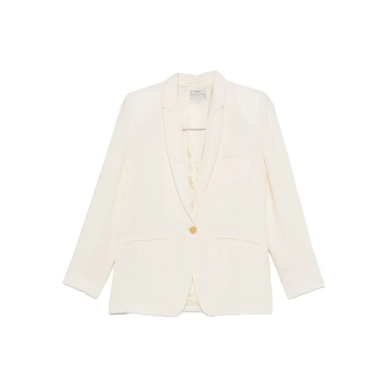 Forte Forte Blazer White Jacket With Notched Lapel Neutrals