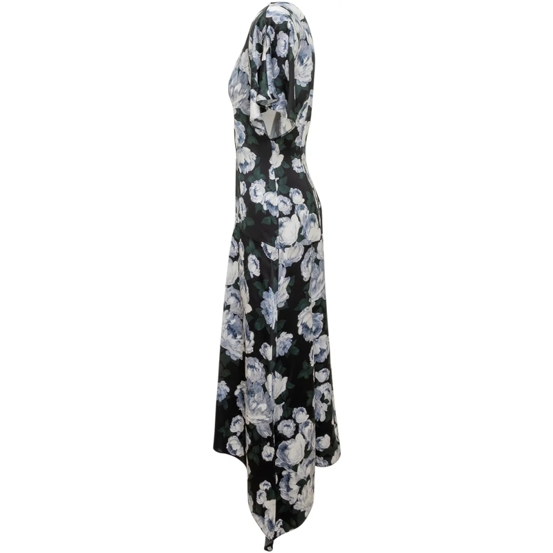 Stella McCartney Maxikleid Abito Midi Floreale Asimmetrico schwarz(Image 3)