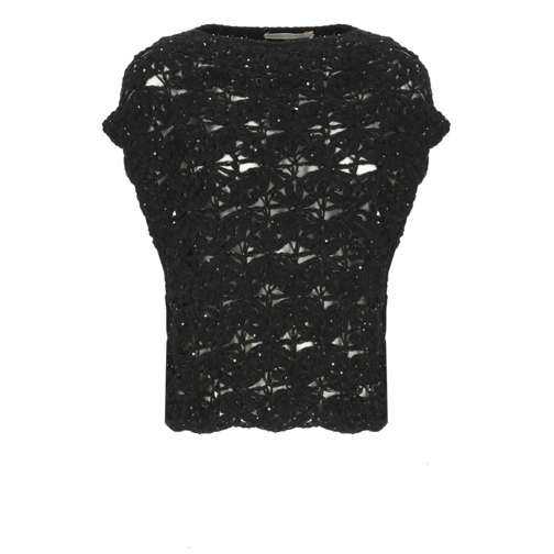 Antonelli Pullover Sleeveless Black Knit Sweater Black