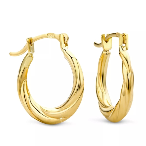 DIAMADA 14KT "The Happy One" Creole Earrings Yellow Gold Ring