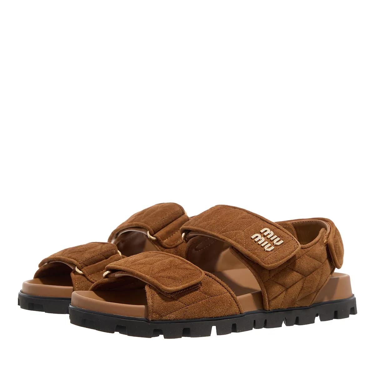 Thumbnail - Miu Miu Sandalen - Sandali Camoscio Matelasse - Gr. 40 (EU) - in Braun - für Damen