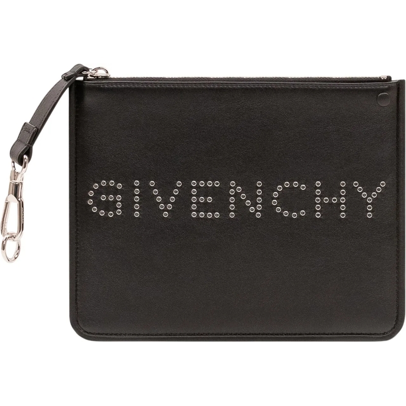 Givenchy Pochette Pochette con Zip e Logo Borchiato schwarz