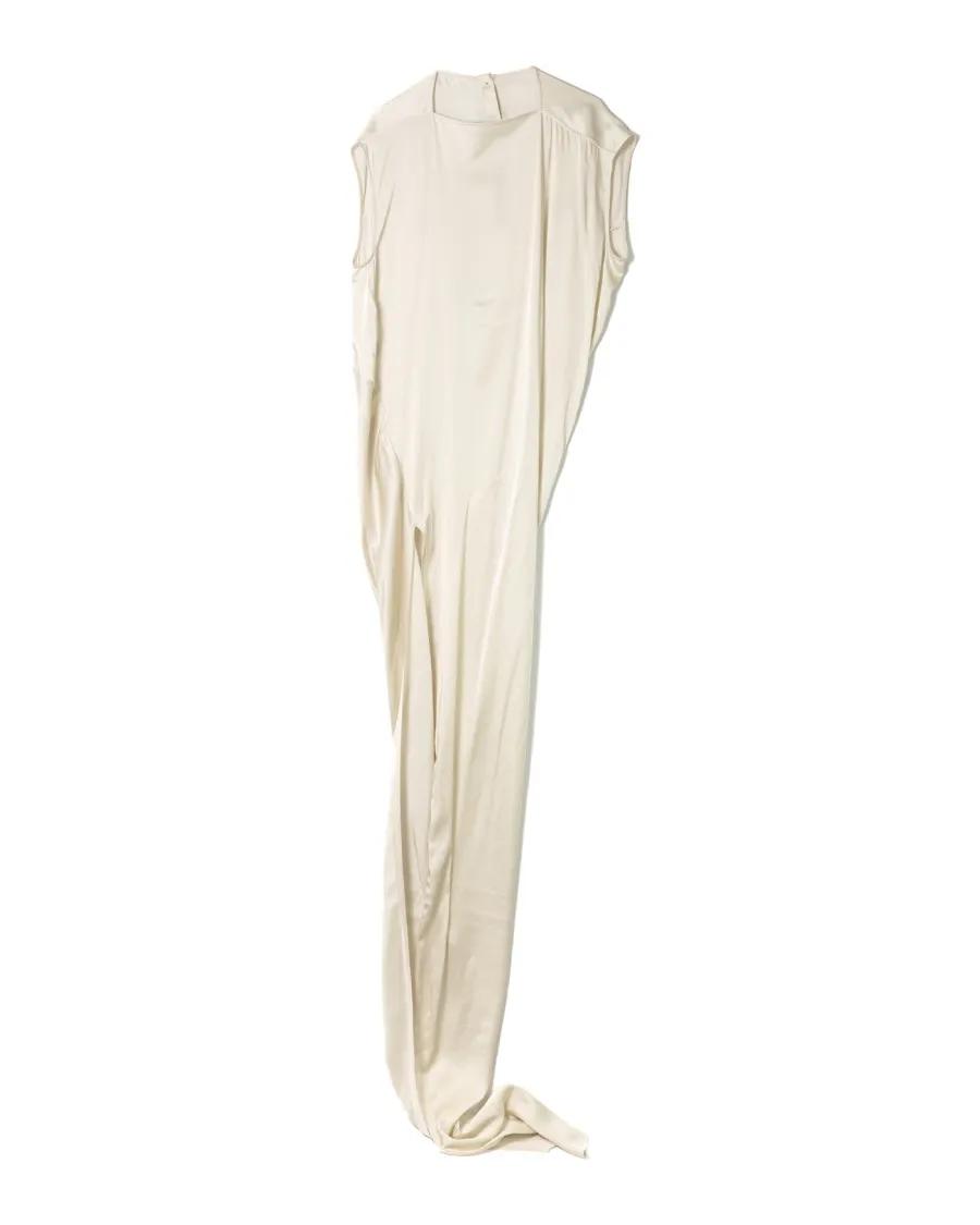 Thumbnail - Rick Owens - Satin-Finish White Dress - Größe 38 - beige