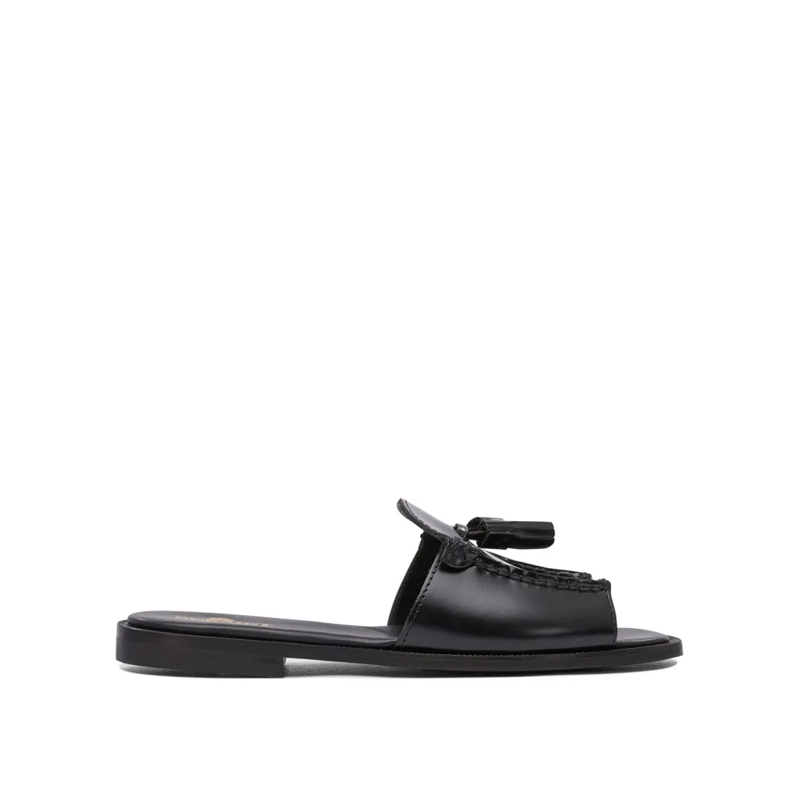 Sebago Sandalen Leather Open-Toe Sandals With Braided Detailing Black