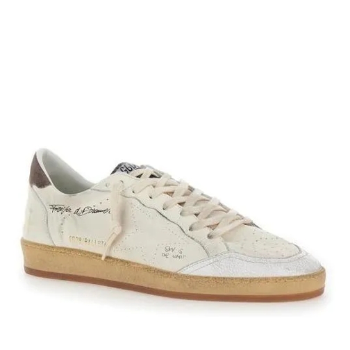 Golden Goose Ballstar' White Low Top Sneakers With Handwriting  White Stiefel