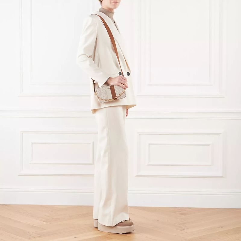 MICHAEL Michael Kors Crossbody Bag Jet Set Small Double Zip Camra Chain Xbody Vanilla/Lugg(Image 4)