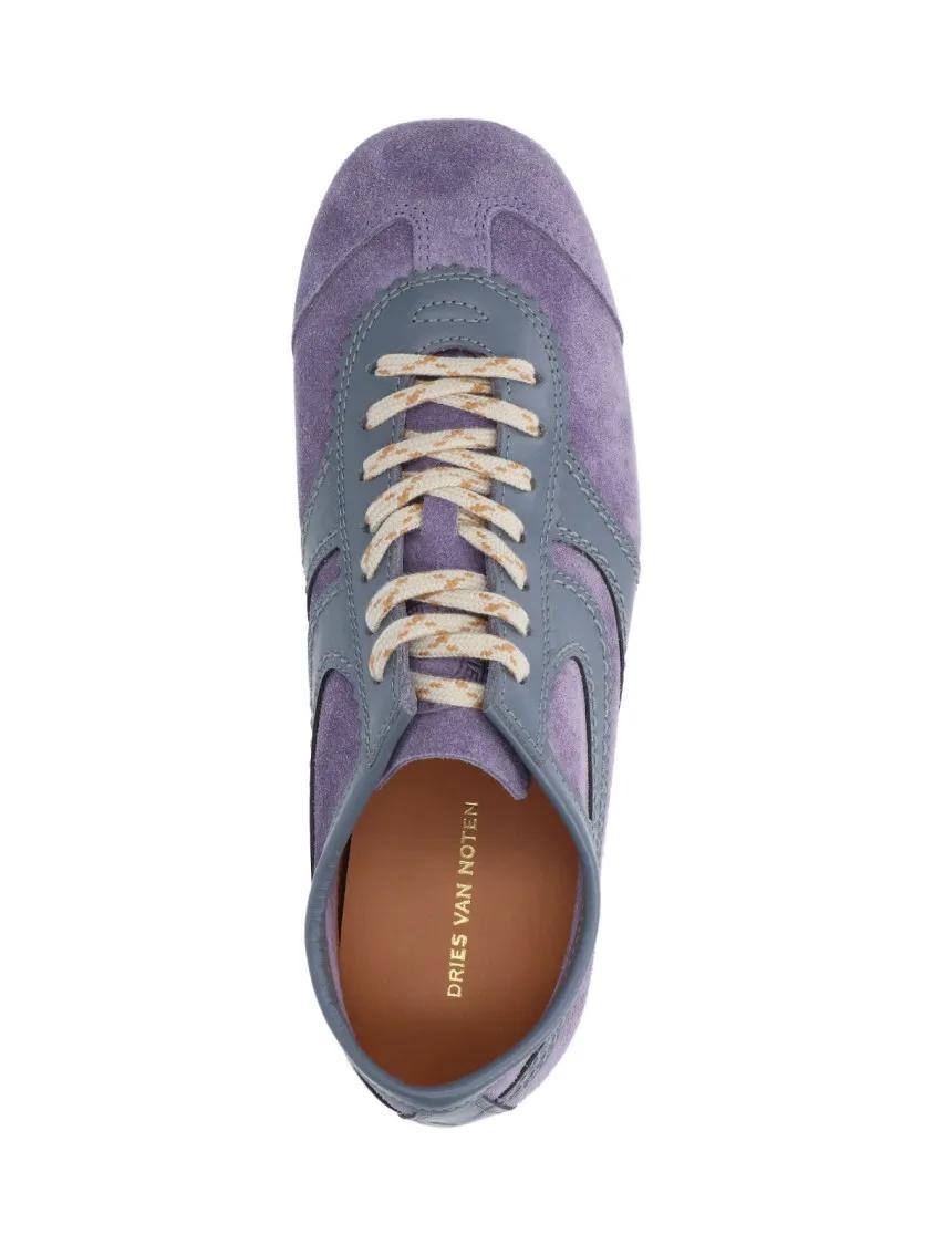 Thumbnail - Dries Van Noten Low-Top Sneaker - Low-Profile Sneakers With Suede And Leather Accent - Gr. 38 (EU) - in Lila - für Damen