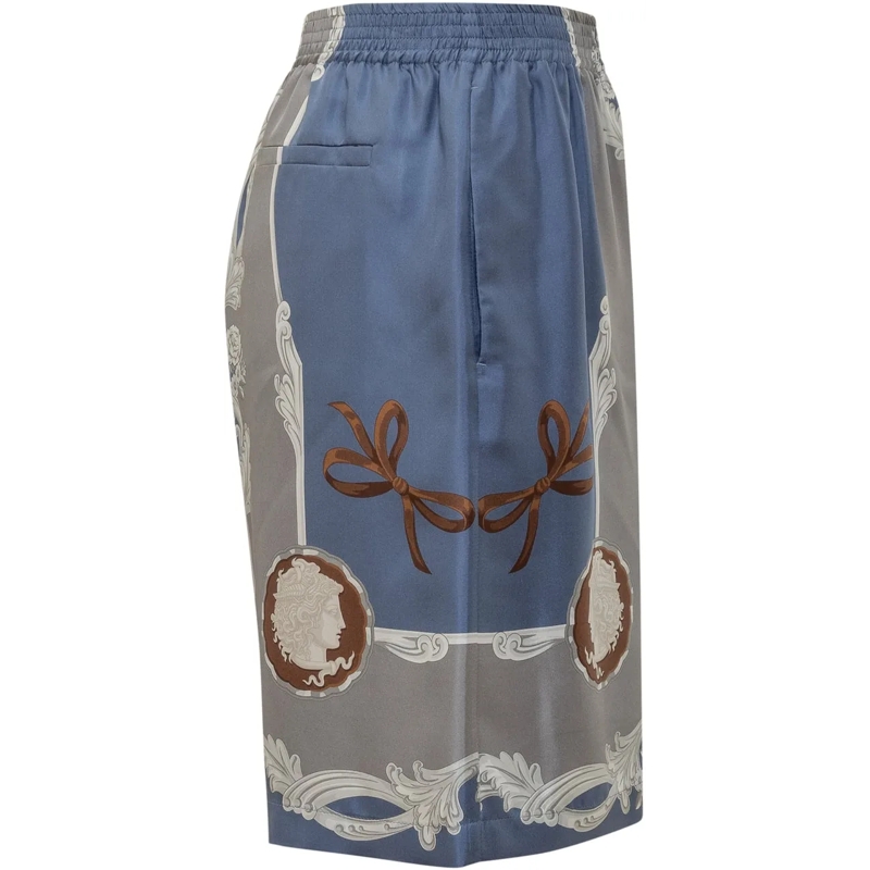 Versace Shorts Short in Seta Cameo blau(Image 3)