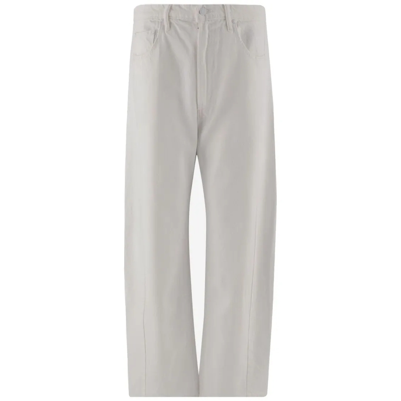 Mother Jeans Wide Leg Cotton Denim Jeans White