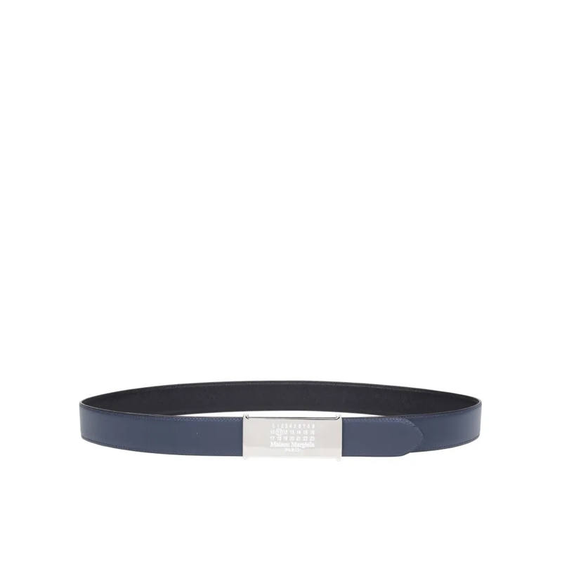 Maison Margiela Gürtel Reversible Leather Belt, Blue/Black Blue