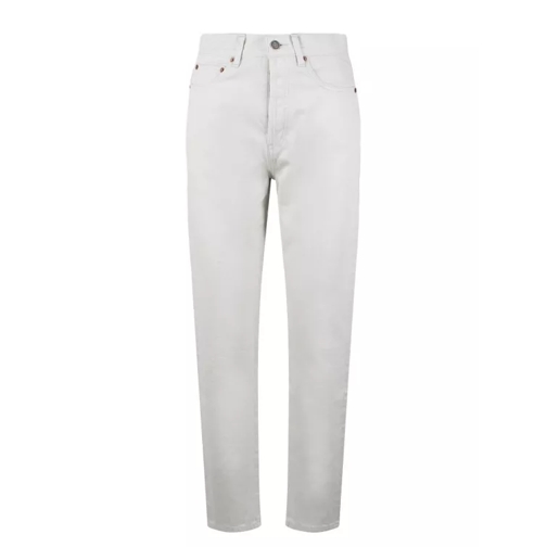 Saint Laurent High-Waisted Slim-Fit Jeans White 