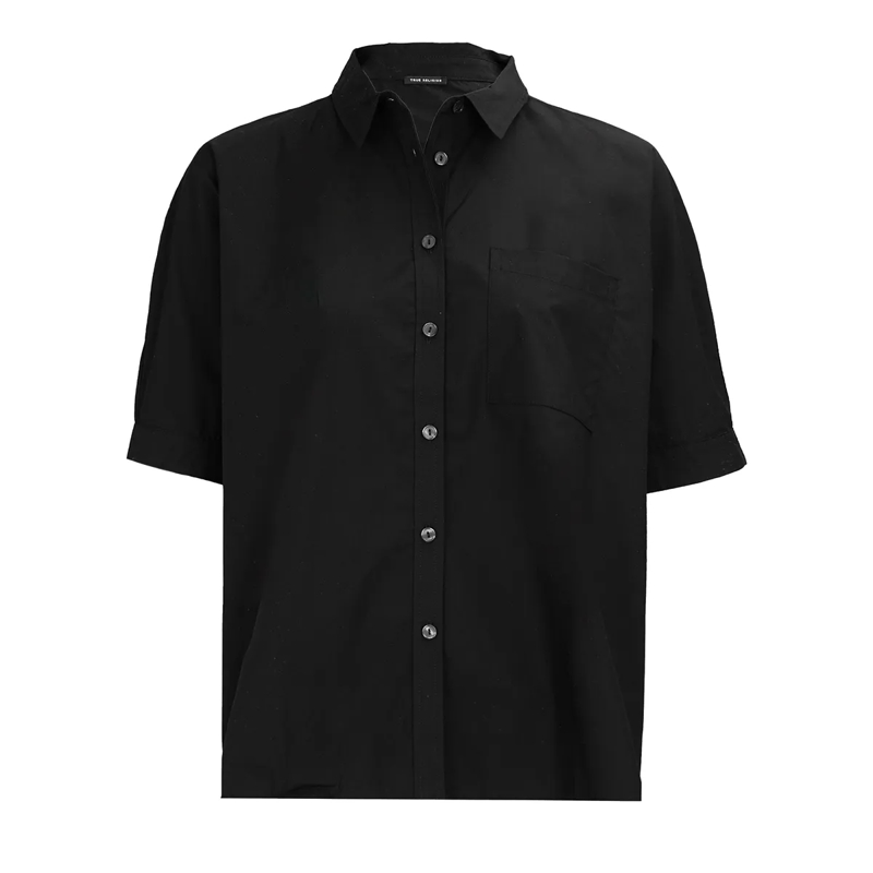 True Religion Bluse Bluse Oversized schwarz