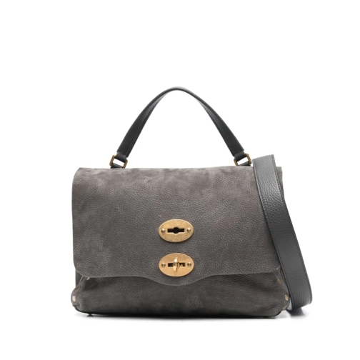 Zanellato Sac à bandoulière Cool Grey Calf Suede Handbag Grey