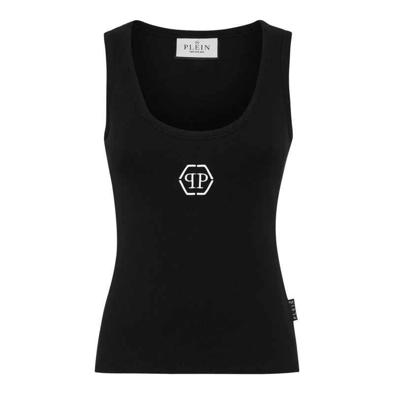 Philipp Plein Top Tanktop Hexagon schwarz