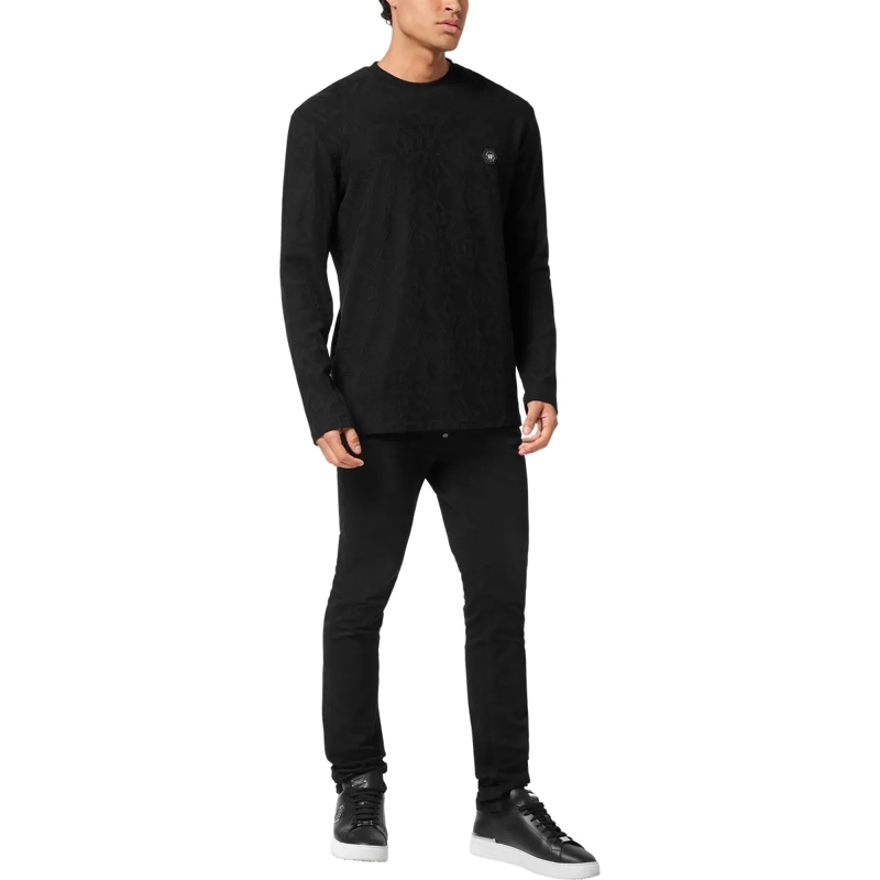 Philipp Plein T-Shirt T-Shirt Rundhalsausschnitt Ls Crest schwarz(Image 4)