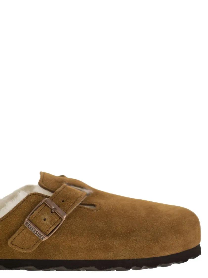 Thumbnail - Birkenstock Loafer - Boston - Sabot With Fur Lining - Gr. 39 (EU) - in Braun - für Damen