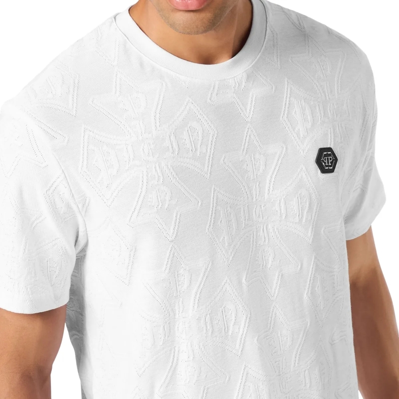 Philipp Plein T-Shirt T-Shirt Rundhalsausschnitt Ss Crest weiss(Image 5)