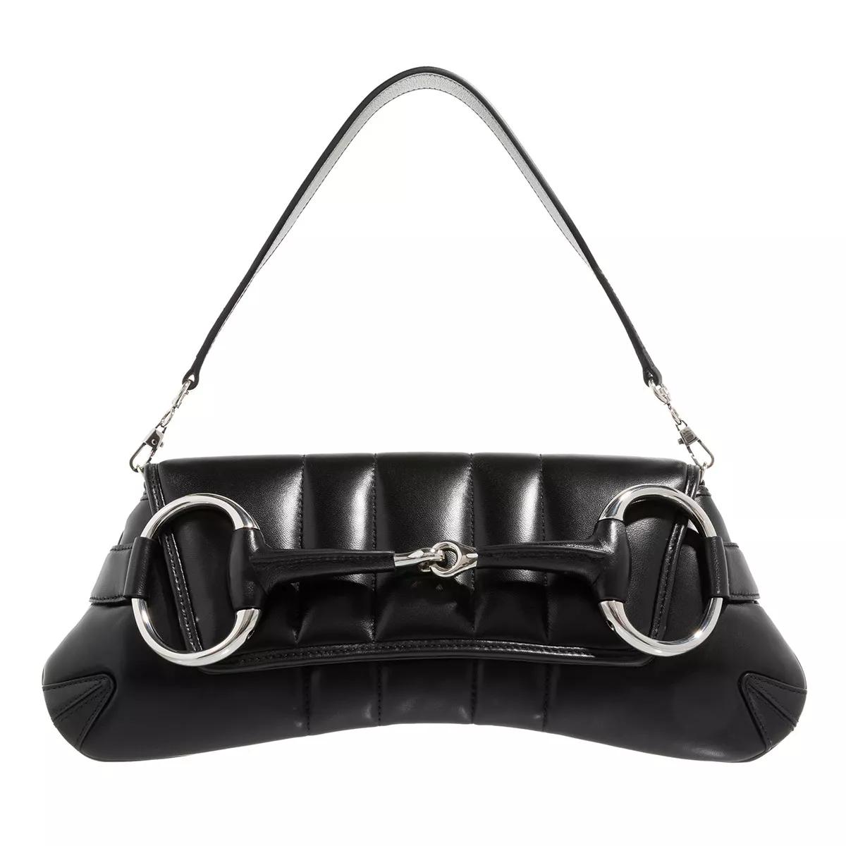 Gucci Hobo Bag - Horsebit Chain Medium Shoulder Bag - Gr. unisize - in Schwarz - für Damen