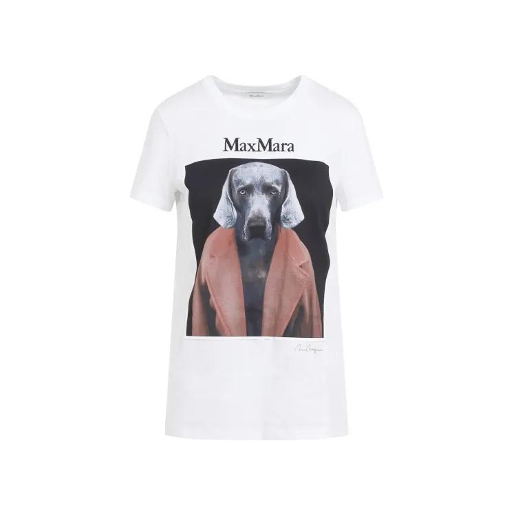 Max Mara - Cipria T-Shirt Dog - Größe S - weiß