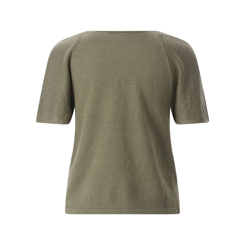 Luisa Cerano Pull Kurzarmpullover aus Leinen grün(Image 3)