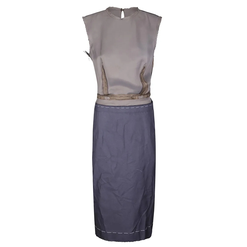 Maison Margiela Midi-jurk Blue Chocolate Midi Dress Grey