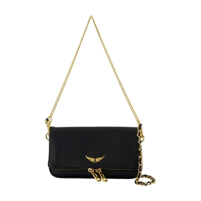Zadig & Voltaire Schultertasche Rock Nano Wallet On Chain - Leather - Black Black