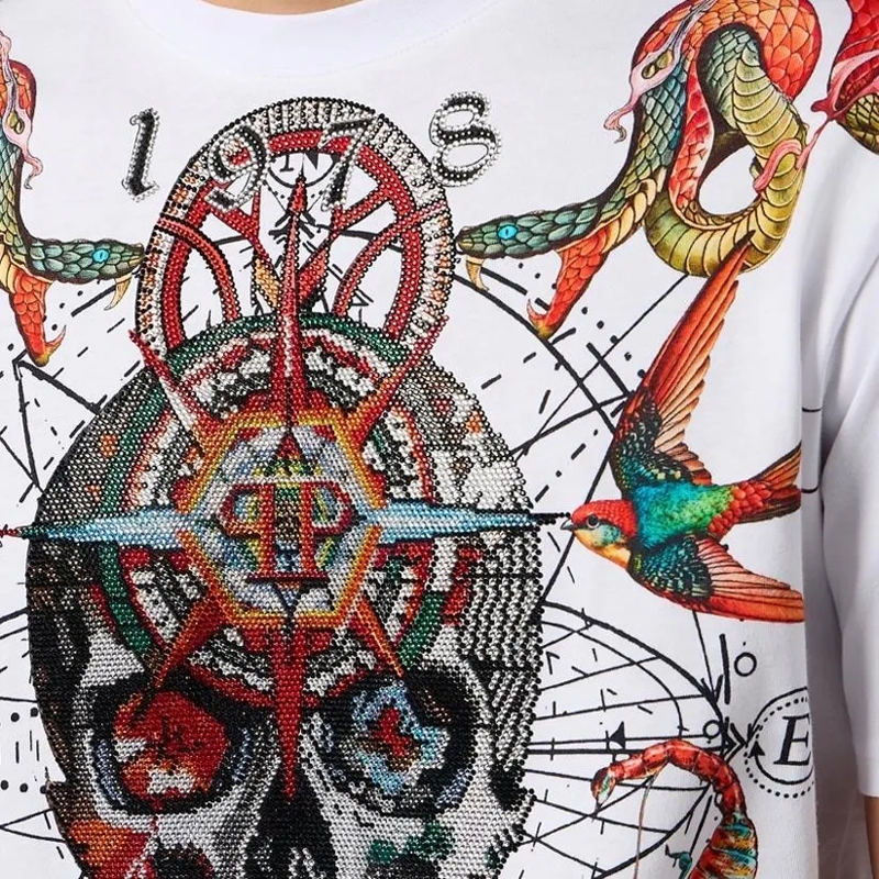Philipp Plein T-Shirt Round Neck T-Shirt Tattoo Stones weiss(Image 2)
