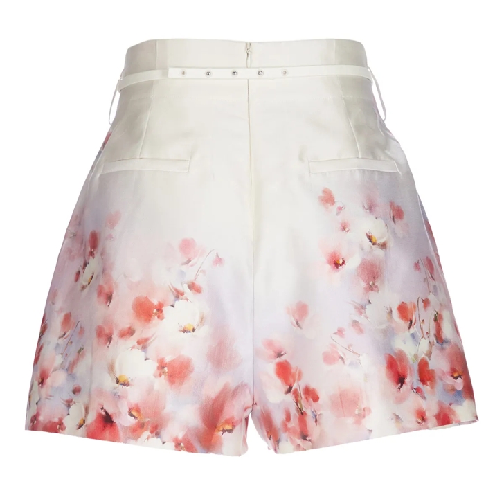 Zimmermann Crush Flat Front Short scarlet Floral | Legere Shorts