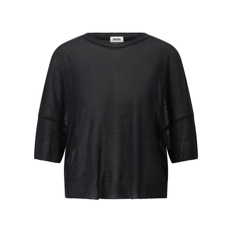 DRYKORN  Oversized Shirt Kusia aus Mesh Schwarz