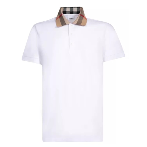 Burberry Polo Shirt Check Pattern On The Collar White Skjortor