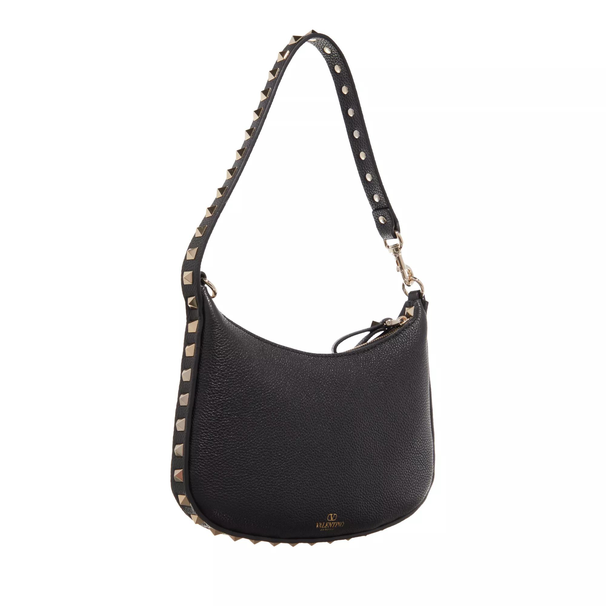 Valentino Garavani Hobo bags Mini Hobo Rockstud in zwart