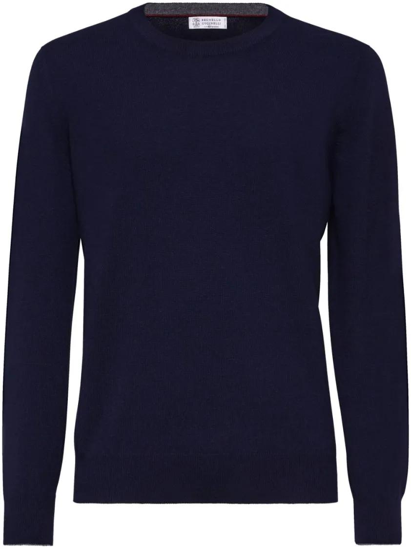 Brunello Cucinelli - Navy Blue Cashmere Sweater - Größe 50 - blau