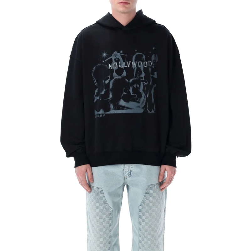 Misbhv  Relaxed-Fit Black Hoodie With Graphic Design Black